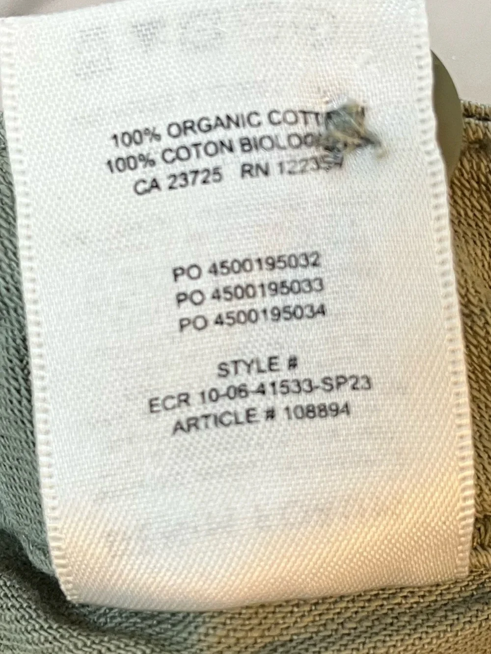Aritzia Denim Forum Olive Green Cotton 90’s Utility High Rise Loose Jean 26 - Picture 10 of 15